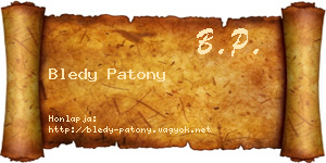 Bledy Patony névjegykártya